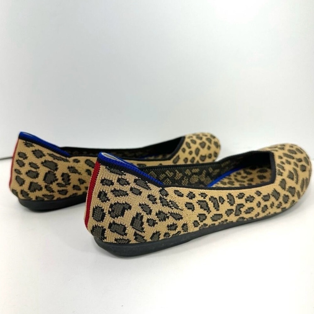 Rothy’s The Flat Classic Cheetah Print Knit Ballet Flats Shoes Women’s 10.5 - Picture 6 of 14